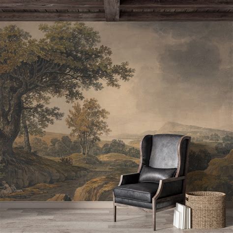 Scenic Rural Landscape Wallpaper, Rustic Countryside Renters Wall Mural ...