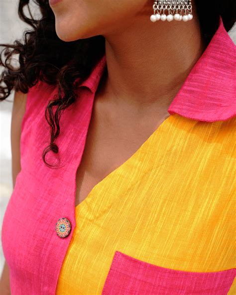 Artisan Patchwork Cotton Straight Dress - Sunset Carnival – tSucchi ...