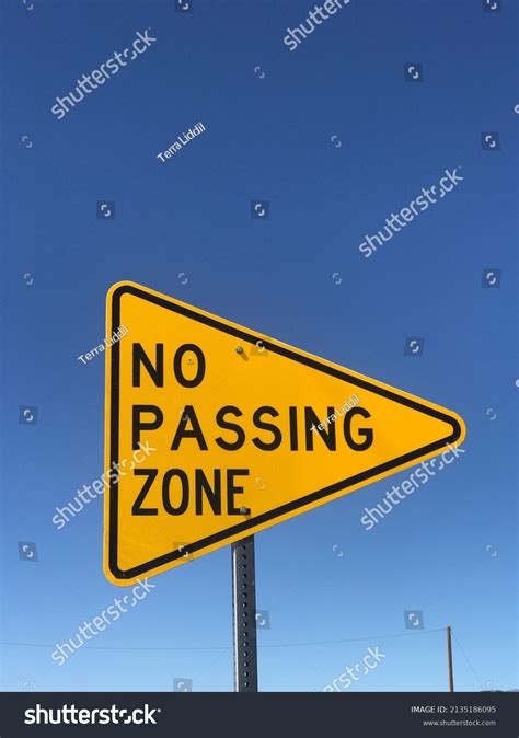 Yellow No Passing Zone Sign Black Stock Photo 2135186095 | Shutterstock