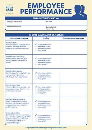 Basic Performance Review Template 的图像结果