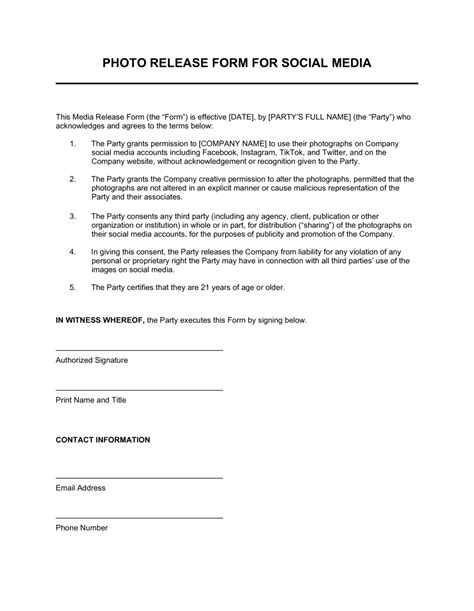 Image result for Media Release Form Template