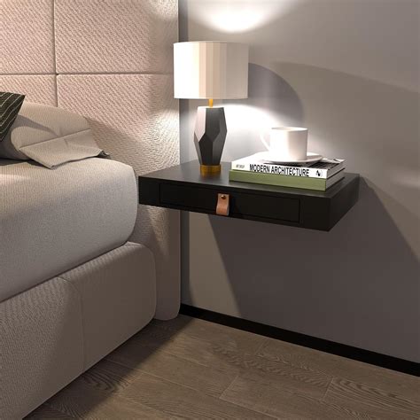 Amazon.com: Homaterial Black Floating Shelf with Drawer, 16'' Small ...