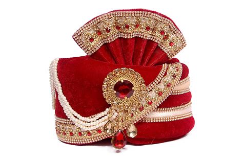 Buy Ritu Creations Wedding Groom Head Safa Turban - Velvet (Red, 22) at ...