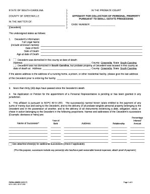 Probate Court Fees List - Greenville County Doc Template | pdfFiller