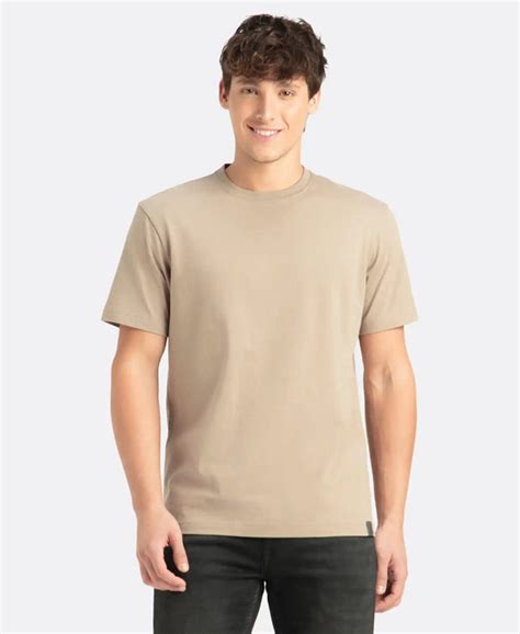 Buy Super Combed Cotton Rich Round Neck Half Sleeve T-Shirt - Desert ...