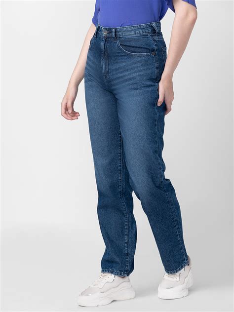 Spykar Women Dark Blue Cotton Straight Fit Regular Length Jeans (Bella ...