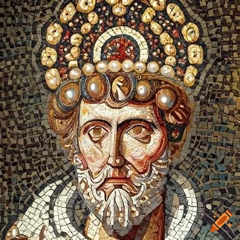 Mosaic of constantine the great with his three sons in christian ...