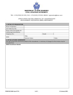 Fillable Online FORM SM 108AApplication for the Amendment of a MME ...