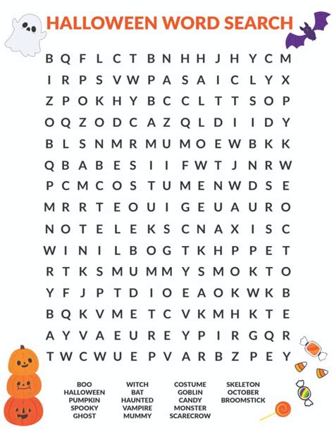 2 free halloween word search printables for all ages - free printable ...