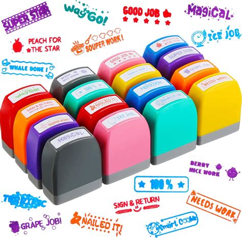 Zhehao 16 Pcs Motivational Teacher Stamps for Grading and India | Ubuy