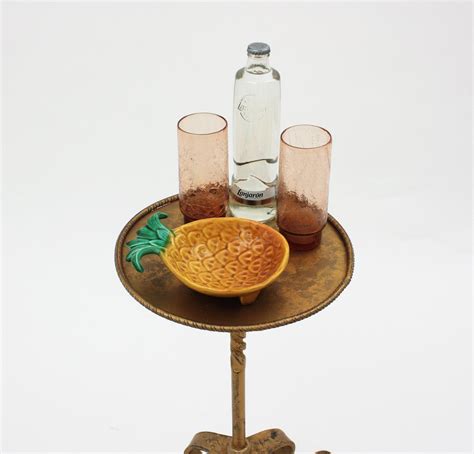 Spanish Gilt Iron Drinks Side Table / Martini Table, 1950s For Sale at ...
