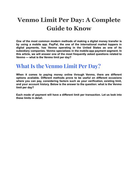 PPT - Venmo Limit Per Day: A Complete Guide to Know PowerPoint ...