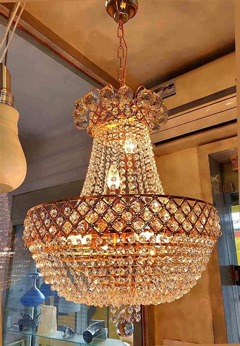 Buy PRV 480 mm Fancy Aluminium Basket Chandelier | Modern Hanging ...