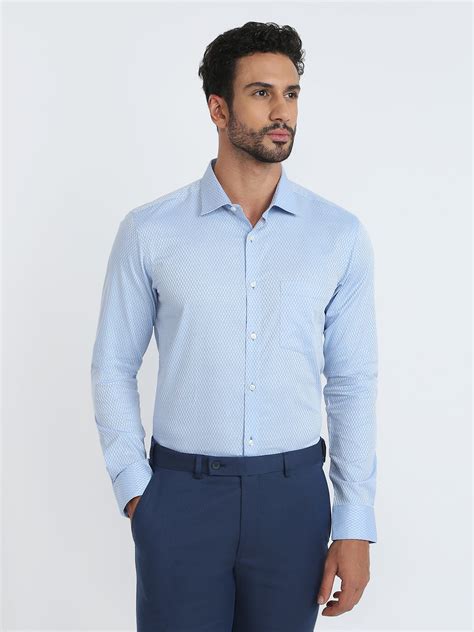 Park Avenue Men Blue Structure Slim Fit Polyester Blend Trouser – MyRaymond