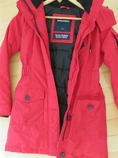 Abercrombie winter coat heavy duty women in red size … - Gem