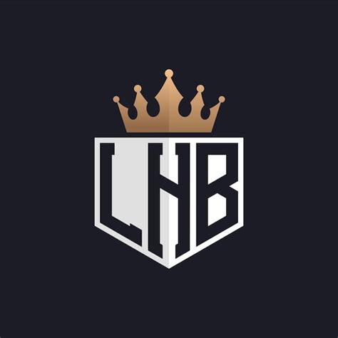 Logotipo LHB de luxo com coroa Iniciais elegantes Logotipo de letra LHB ...