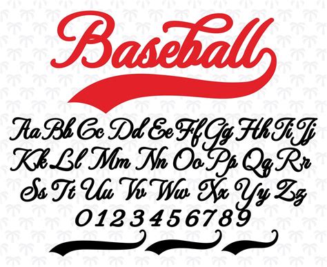 Baseball Font Baseball Script Font Baseball Font With Tail Baseball ...