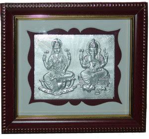 Varanasi Enterprises Lakshmi Ganesh Pure Silver Photo Frame- Diwali ...