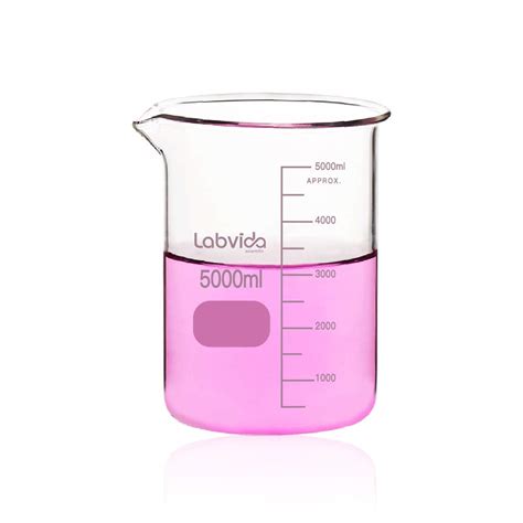 Labvida Griffin Low Form Glass Beaker, Vol.5000ml, 3.3 Borosilicate ...