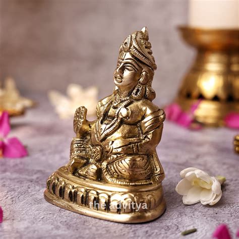 The Advitya | Brass Kubera Staue Sitting On Base | Kubera Statue