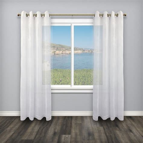 Decopolitan 86-in to 120-in Brass Steel Single Curtain Rod with Finials ...