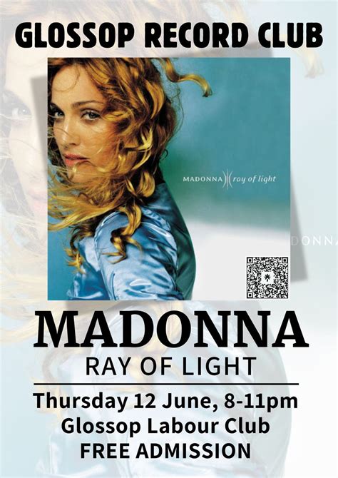 Junes Record Club: MADONNA - Ray Of Light, Glossop Labour Club, 12 June ...