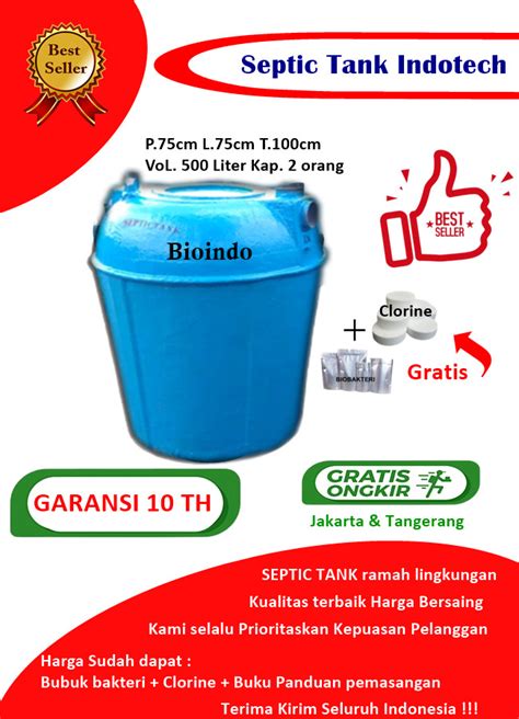 Jual septic tank 500L merk indotech new, biotechno, biotech septictank ...