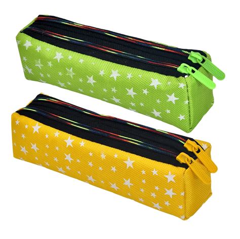 Kuber Industries Pencil Pouch | Rexine Stationary Pouch | 2 Zipper ...