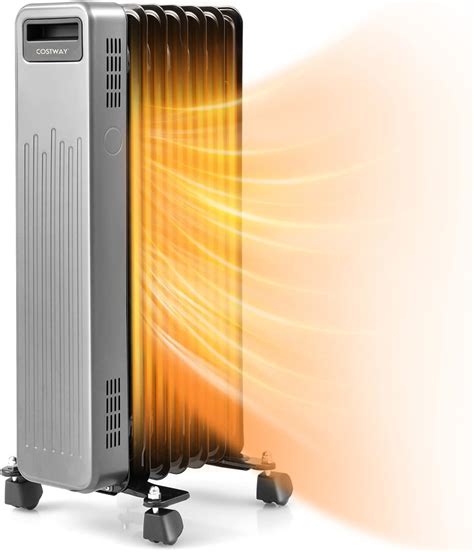 Amazon.com: COSTWAY Oil Filled Radiator Heater 1500W, Portable Electric ...