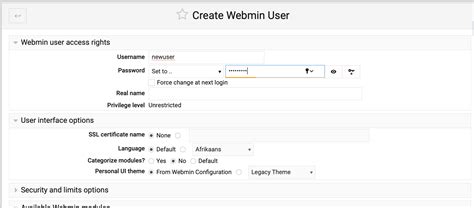 Image result for Create New Database Users Webmin