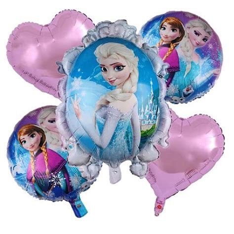 RSAAUD® Frozen Theme Foil Balloon (Set of 5) / Girl Birthday Party ...