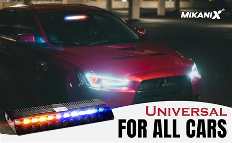 MIKANIX Universal Waterproof 12 LED Red | Blue & White Police PCR Light ...