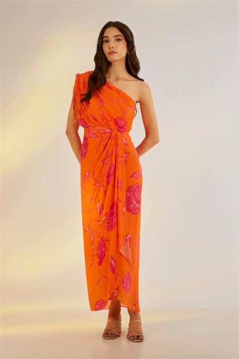 Printed Cowl Drape Dress – Ewoke Studio