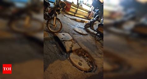 Broken manhole covers in Lajpat Nagar II - Times of India