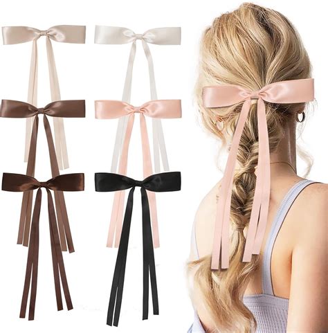 Amazon.com : Hair Accessories Set: 6PCS Cute Bow Clips, Ribbons, and ...