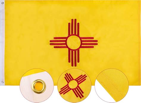 Amazon.com : FLAGBURG New Mexico Flag 3x5ft, NM State Flag, Zia Flag ...