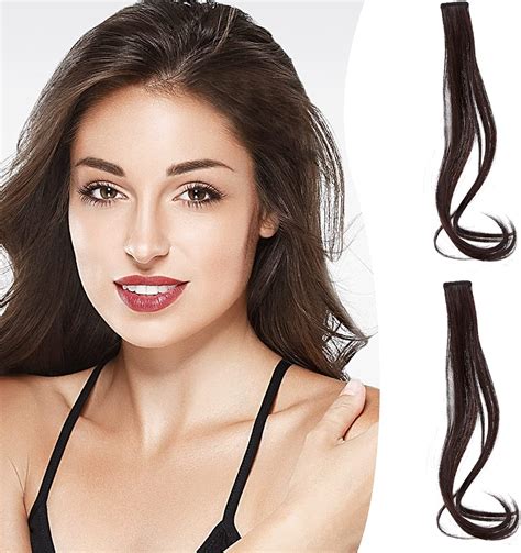 NICENEEDED 2Pcs Human Curly Hair Bangs Clips, Long Front Side Bangs ...