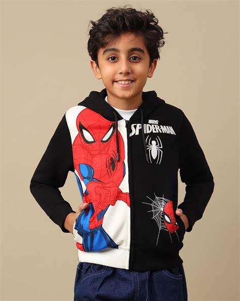 Spiderman Printed Regular Fit Hoodie For Boys – Kidsville
