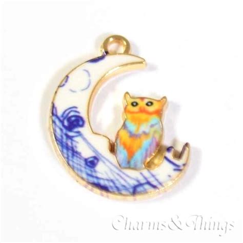 C&T 月夜のふくろうう チャーム ミミズク (2個入り) アクセサリーパーツ【SC2340】ハロウィン | Charms & Things