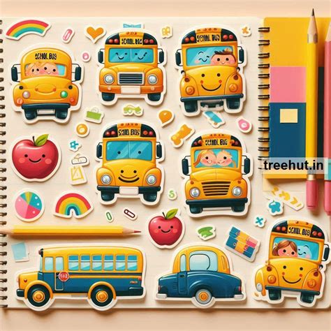 Printable School Bus Stickers and 20 Craft Activities for Kids, Adults ...