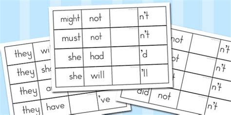 Contractions Folding Aid