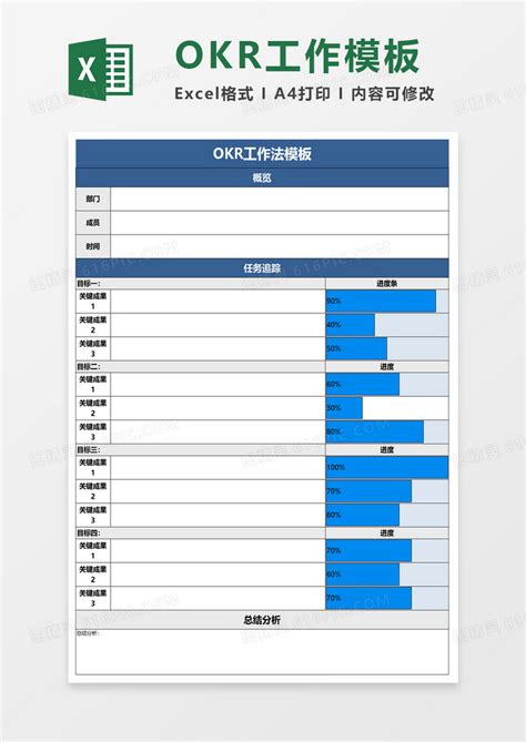 OKR工作计划及考核表EXCEL模板下载_工作计划_图客巴巴