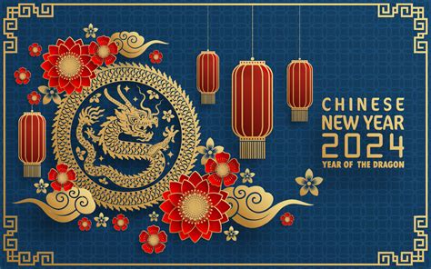 Happy chinese new year 2024 year of the chinese dragon zodiac 24178751 Vector Art at Vecteezy