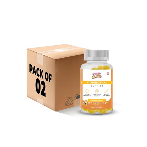 Top Gummy Vitamin D3 + K2 Gummies with Mixed Fruit Flavour| Supports ...