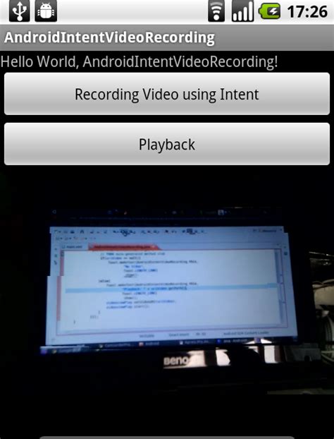 Android Studio Video Capture Text App 的图像结果