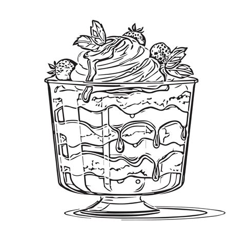 dessert white chocolate homemade gourmet delicious 55879965 Vector Art ...