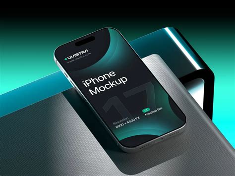 iPhone Mockup Set on Abstract Platform Scene