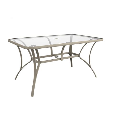 COSCO Outdoor Living Paloma Steel Patio Dining Table, Sand Steel Frame ...
