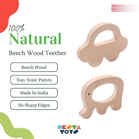 Wooden Car & Elephant Teether Set – Safe and Charming Teething Solution ...