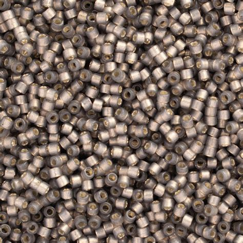 Miyuki Delica Beads Size 11/0 1.6mm, DB631 Dyed Silver Lined Taupe Ala